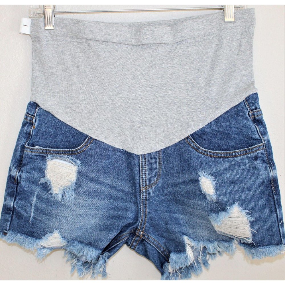 DENIM maternity distress Shorts medium